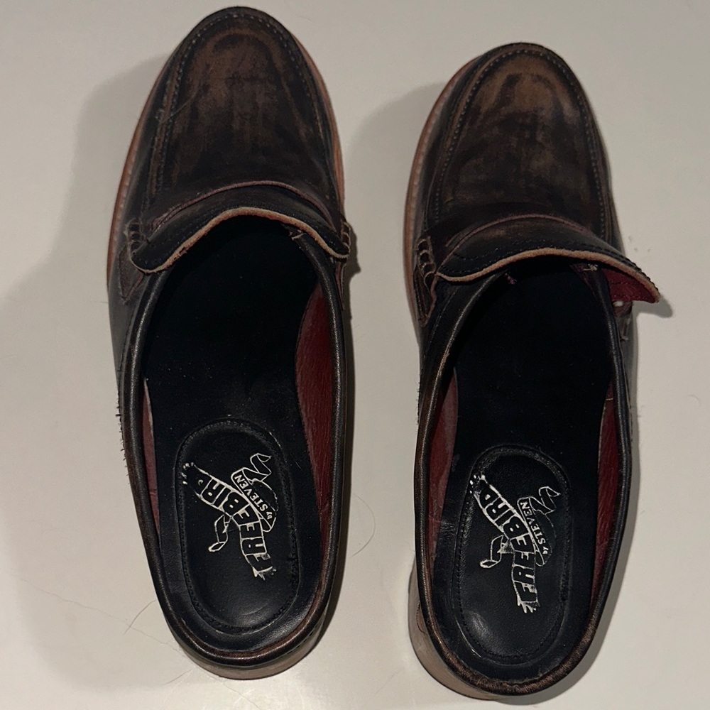Freebird Brown Leather Slip-On Mules penny loafer